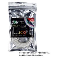 エール 光る充電ケーブル iOS ホワイト 2m c005WH 1個(2m入)×6セット（直送品）
