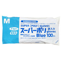 尚美堂 フジスーパーポリグローブ　袋入　ブルー　M 39700 1セット(6000枚(100枚×60袋)入)（直送品）