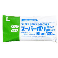 尚美堂 フジスーパーポリグローブ　袋入　ブルー　L 39800 1セット(6000枚(100枚×60袋)入)（直送品）
