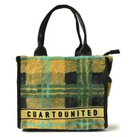 クアルトユナイテッド チェック柄ファーカートバッグ　YEL　F FB186 1点（直送品）