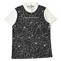 クアルトユナイテッド モノトーン花柄モックネックシャツ A0188-B
