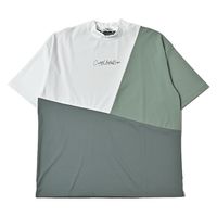 クアルトユナイテッド 配色切替モックネックシャツ　WHT×KHA　L N5078MEN-B 1点（直送品）