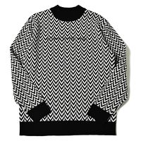 クアルトユナイテッド ヘリンボーン柄ニットトップス(メンズ)　BLK　M M3458MEN 1点（直送品）