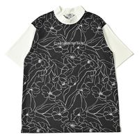 クアルトユナイテッド モノトーン花柄モックネックシャツ(メンズ)　BLK　XL A0190MEN-B 1点（直送品）
