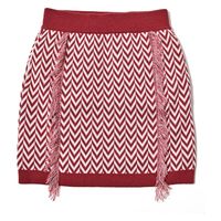 クアルトユナイテッド ヘリンボーン柄ニットスカート　RED　L M3456 1点（直送品）