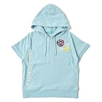 クアルトユナイテッド パイル地半袖パーカー　SAX　L K6005 1点（直送品）