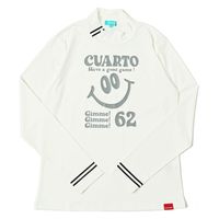 クアルトユナイテッド スマイルロゴ長袖モックネック　WHT　S K6014 1点（直送品）