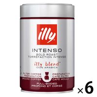 【コーヒー粉】illy（イリー）ブレンド ドリップ用粉 ダークロースト（インテンソ）1ケース（250g×6個入）