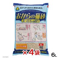常陸化工 おからの猫砂　せっけんの香り６Ｌ×４袋 188239 1セット（直送品）