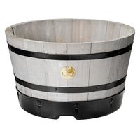 タカショー ウッドバレルプランター 浅型 M グレイウォッシュ 273640 1個（直送品）
