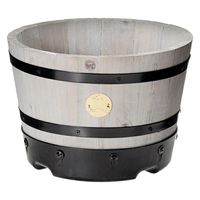 タカショー ウッドバレルプランター 浅型 S グレイウォッシュ 273639 1個（直送品）