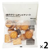 無印良品 大袋 4種のクリームサンドアソート 218g 1セット（2袋） 良品計画【個包装】