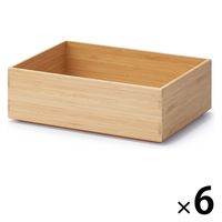 無印良品 重なる竹材長方形ボックス ハーフ 小 約幅26×奥行18.5×高さ8.5cm 1セット（6個） 良品計画