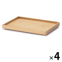 無印良品 重なる竹材長方形ボックス フタ ハーフ 約幅26×奥行18.5×高さ2.5cm 1セット（4個） 良品計画