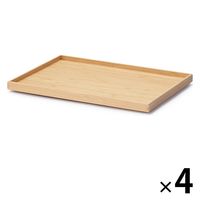 無印良品 重なる竹材長方形ボックス フタ 約幅37×奥行26×高さ2.5cm 1セット（4個） 良品計画