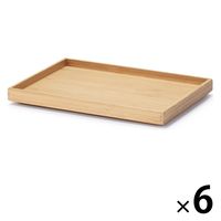 無印良品 重なる竹材長方形ボックス フタ ハーフ 約幅26×奥行18.5×高さ2.5cm 1セット（6個） 良品計画