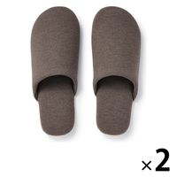 無印良品 洗える足なりスリッパ XL 26.5～28cm用 ブラウン 1セット（2足） 良品計画