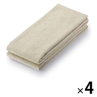無印良品 パイル織り2枚組ロングタオル 34×110cm ベージュ 1セット（8枚：2枚組×4） 良品計画