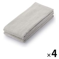 無印良品 パイル織り2枚組ロングタオル 34×110cm ライトグレー 1セット（8枚：2枚組×4） 良品計画