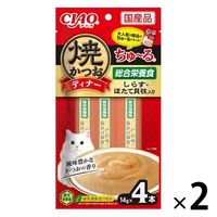 ちゅ～る　焼きかつおディナーキャットフード 猫おやつウエットフードまとめ売り いなば 焼かつおディナーちゅ～る 猫 ほたて貝柱入り 国産 総合