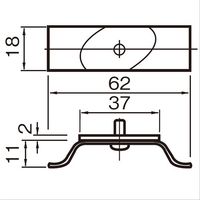 杉田エース 笠木金物用アンカー 127676 1セット(34個)（直送品）