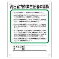 ユニット 作業主任者職務板 高圧室内… 1枚 356-19A（直送品）