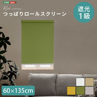 ホームテイスト 壁空け不要 つっぱりロールスクリーン 遮光タイプ グリーン SH-16-S60 1枚（直送品）
