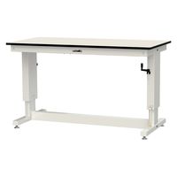 【車上渡し】山金工業 ワークテーブル昇降タイプ 軽量作業台 3方向ハンドル操作 塩ビ天板 SSR-1575A-IW 1台（直送品）