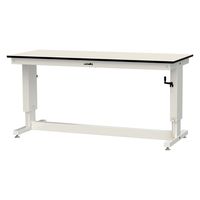 【車上渡し】山金工業 ワークテーブル昇降タイプ 軽量作業台 3方向ハンドル操作 塩ビ天板 SSR-1875A-IW 1台（直送品）