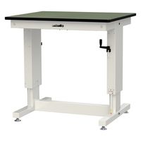 【車上渡し】山金工業 ワークテーブル昇降タイプ 軽量作業台 3方向ハンドル操作 塩ビ天板 SSR-975A-GW 1台（直送品）