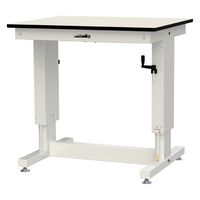 【車上渡し】山金工業 ワークテーブル昇降タイプ 軽量作業台 3方向ハンドル操作 塩ビ天板 SSR-975A-IW 1台（直送品）