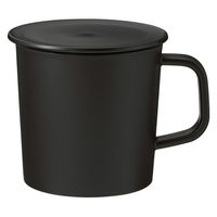 無印良品 ポリプロピレンふた付きマグカップ 黒 約270ml 約直径8×高さ8cm 良品計画