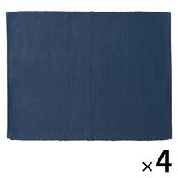 無印良品 インド綿手織ランチョンマット ブルー 約幅45×奥行35cm 1セット（4枚） 良品計画