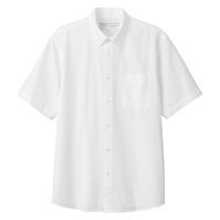【メンズ】無印良品 洗いざらしオックスボタンダウン半袖シャツ 紳士 L 白 良品計画