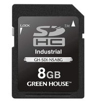 グリーンハウス インダストリアルSDカード　SLC　8GB GH-SDI-NSA8G 1枚（直送品）