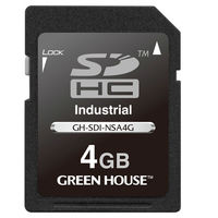 グリーンハウス インダストリアルSDカード　SLC　4GB GH-SDI-NSA4G 1枚（直送品）