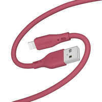 オウルテック シリコン素材のType-A Lightningケーブル ワインレッド2m OWL-CBSAL20-WR 1個