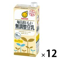 マルサンアイ 毎日おいしい無調整豆乳 1000ml（1リットル） 1セット（12本）