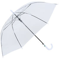 アテイン 60cm ジャンプビニール傘 透明 白 ホワイト 手元 2648WH 3本（直送品）
