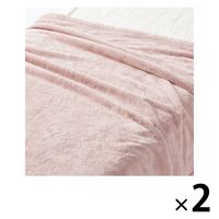 無印良品 ムレにくいあたたかファイバー厚手毛布 S 140×200cm ピンク 1セット（2枚） 良品計画