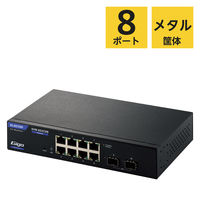 法人向け スイッチングハブ LANハブ 8ポート WEBスマート 3年保証 メタルブラック EHB-SG2C08 エレコム 1個（直送品）