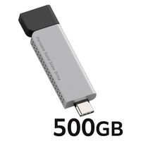 外付けSSD ポータブル USB3.2(Gen2) TypeC 500GB ブラック LMD-ELSPH050UC エレコム 1個（直送品）