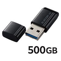 SSD 外付け 500GB 超小型 USBメモリ型 ポータブル キャップ式 ブラック ESD-EXS0500GBK エレコム 1個（直送品）