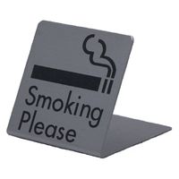 ホースケアプロダクツ　サインプレート　ステンレス　タイプＭ　ＳＴーＭ　００２　Ｌ型【Ｓｍｏｋｉｎｇ　Ｐｌｅａｓｅ】159497　1枚（直送品）