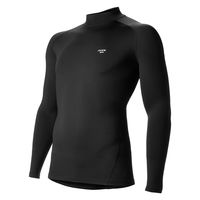 エーディーワン ヒートコンプレッション 長袖LOWネック ブラック×ブラック S 1枚