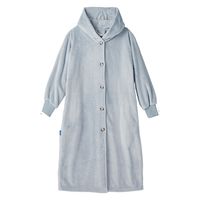 AQUA mofua　プレミアムマイクロファイバー　着る毛布　フード付　Ｌ　スモークブルー 454784V9 1着（直送品）