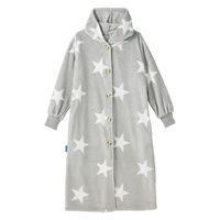 AQUA mofua　プレミアムマイクロファイバー　着る毛布　フード付　Ｌ　星柄グレー 454784Q7 1着（直送品）
