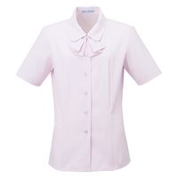 神馬本店 ファインカルゼタイ付き半袖ブラウス ラベンダー 19号 SS012B-19-19号 1着（直送品）