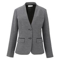 神馬本店 エコシックツイードノーカラージャケット グレー 17号 WN82J-2-17号 1着（直送品）