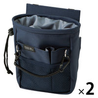 クツワ 文具エプロンバッグ 巾着 ネイビー BE024NB 1セット（2個）
